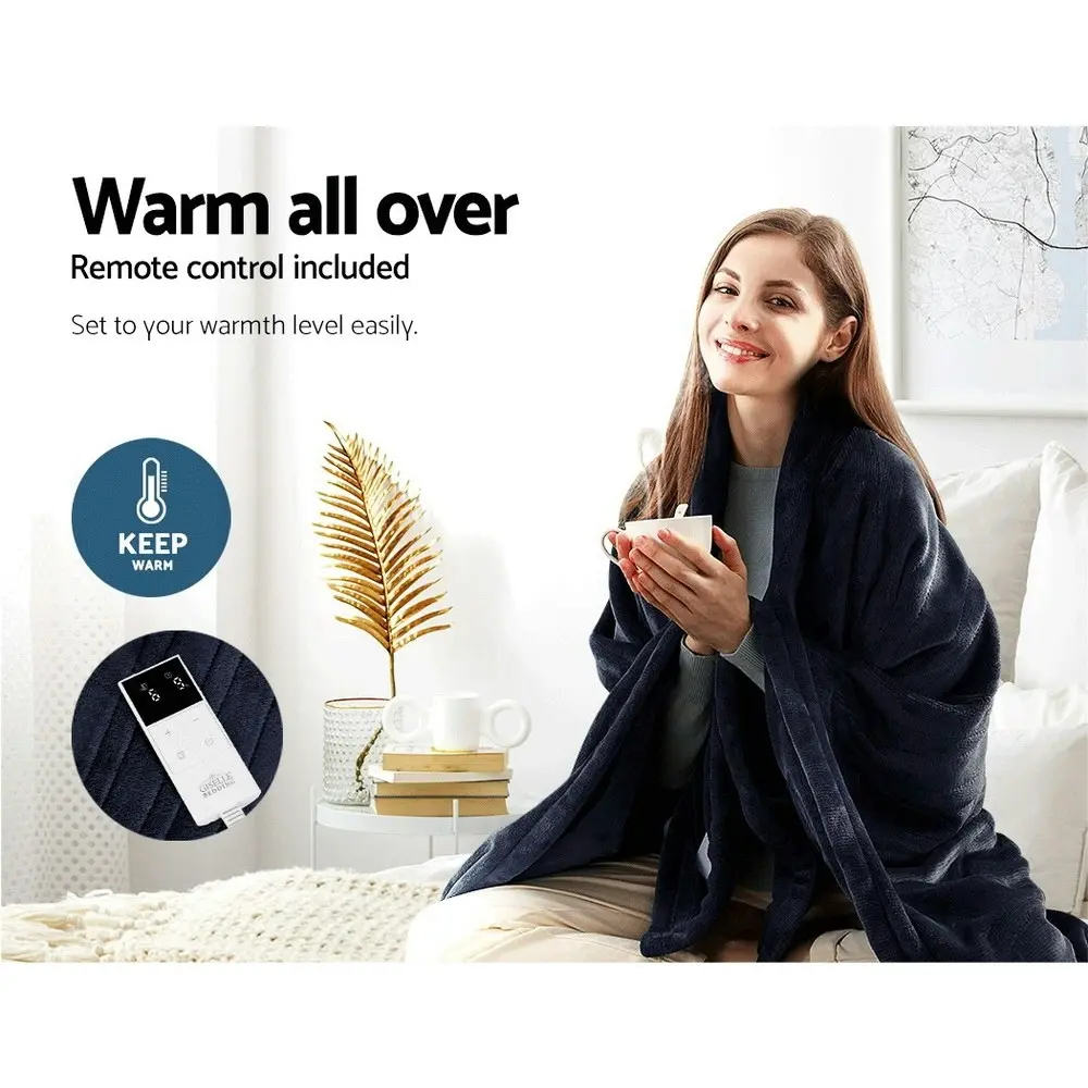 Giselle Electric Throw Rug Heated Blanket - Charcoal