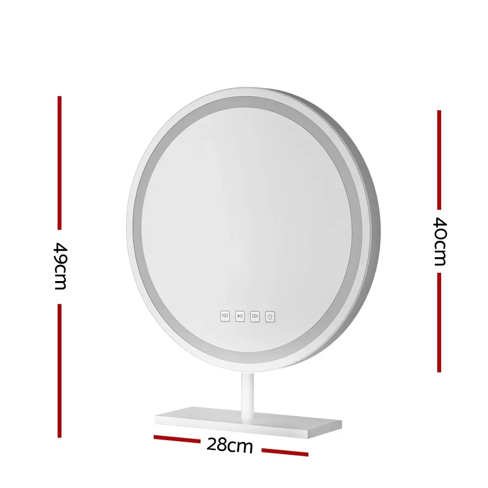 Embellir Makeup Mirror 40x40cm Hollywood Vanity with LED Light Tabletop Round