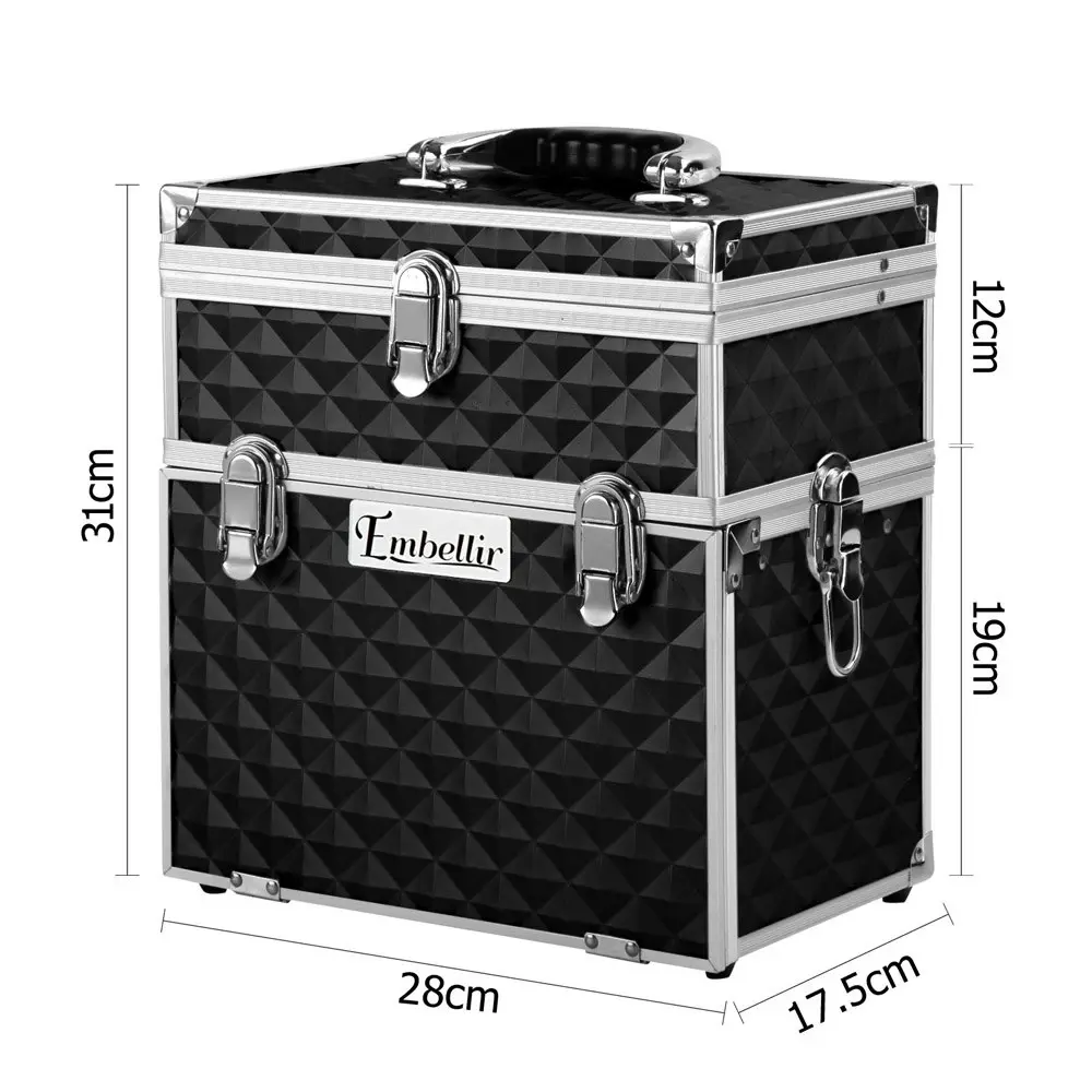 Embellir Beauty Case Makeup Travel Bag Organiser Large Carry Jewellery BoxVanity