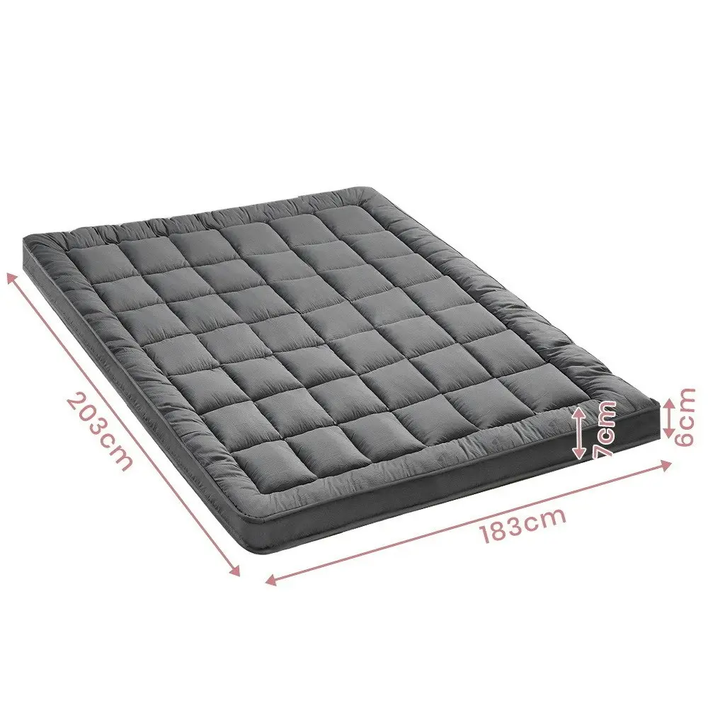 Mona Bedding Pillowtop Mattress Topper 2Layer Microfibre Protector Bed Mat Pad Cover Underlay King