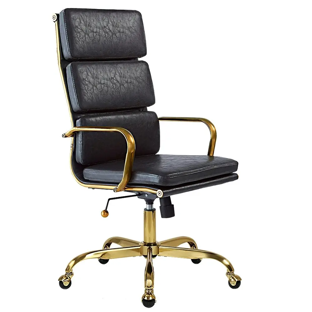 Furb Office Chair Executive High-Back PU Leather Seat Dark Grey