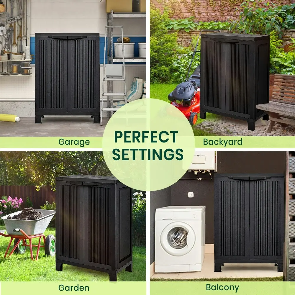 Groverdi Outdoor Storage Cabinet Box Backyard Patio Sheds Lockable Garage Adjustable Tools Organiser