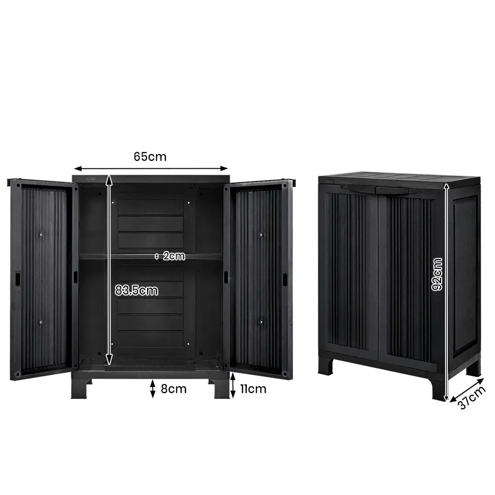 Groverdi Outdoor Storage Cabinet Box Backyard Patio Sheds Lockable Garage Adjustable Tools Organiser