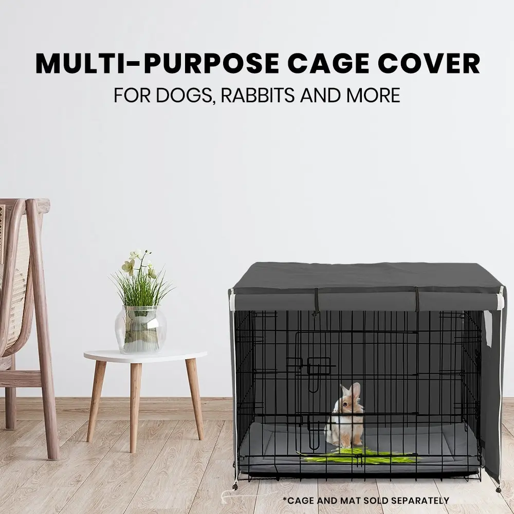 Taily Pet Cage Cover Enclosure Washable Zippers Cover Sleep Helper for Metal S Dog Crate 30" Grey