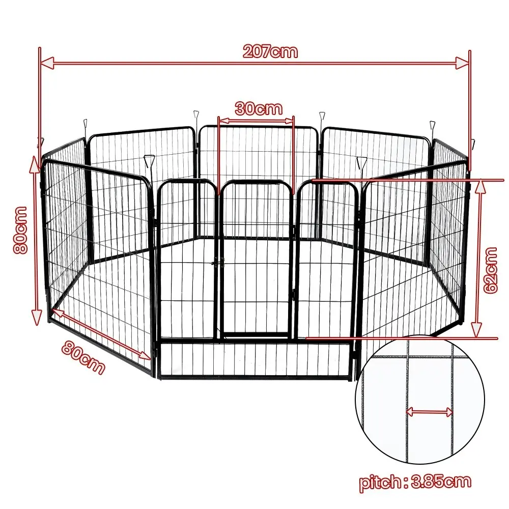 Taily 32" 8 Panel Pet Playpen Foldable Heavy Duty Dog Fence Exercise Play Pen Rabbit Puppy Enclosure