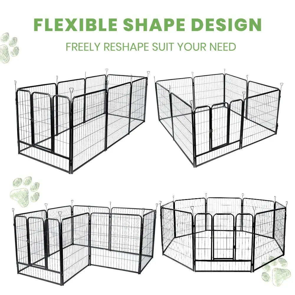 Taily 32" 8 Panel Pet Playpen Foldable Heavy Duty Dog Fence Exercise Play Pen Rabbit Puppy Enclosure