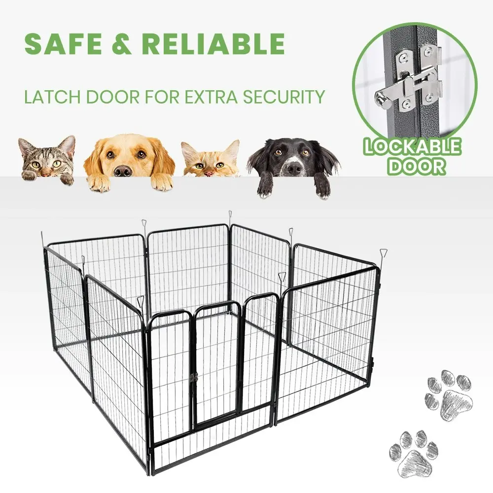 Taily 32" 8 Panel Pet Playpen Foldable Heavy Duty Dog Fence Exercise Play Pen Rabbit Puppy Enclosure