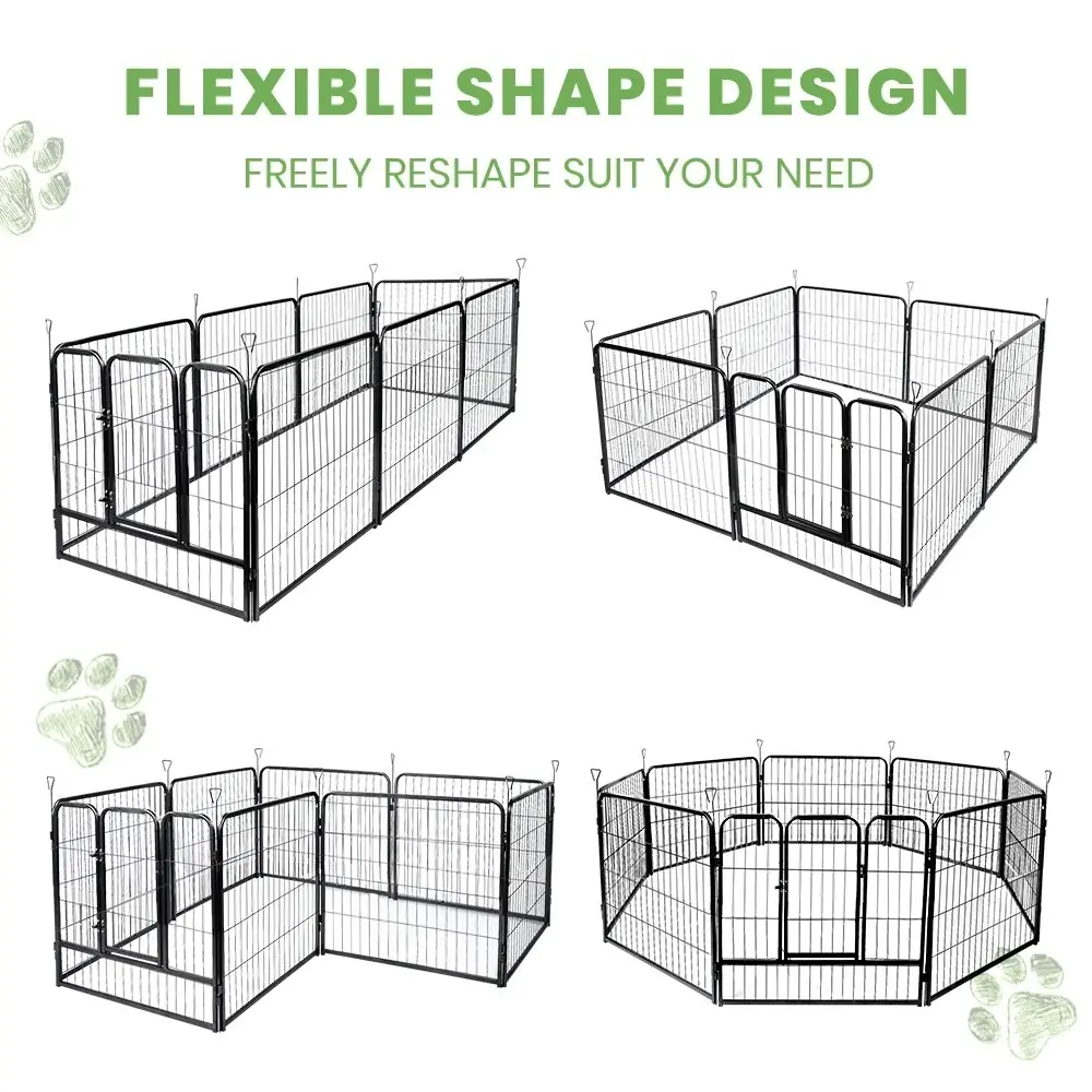 Taily 24" 8 Panel Pet Playpen Foldable Heavy Duty Dog Fence Exercise Play Pen Rabbit Puppy Enclosure