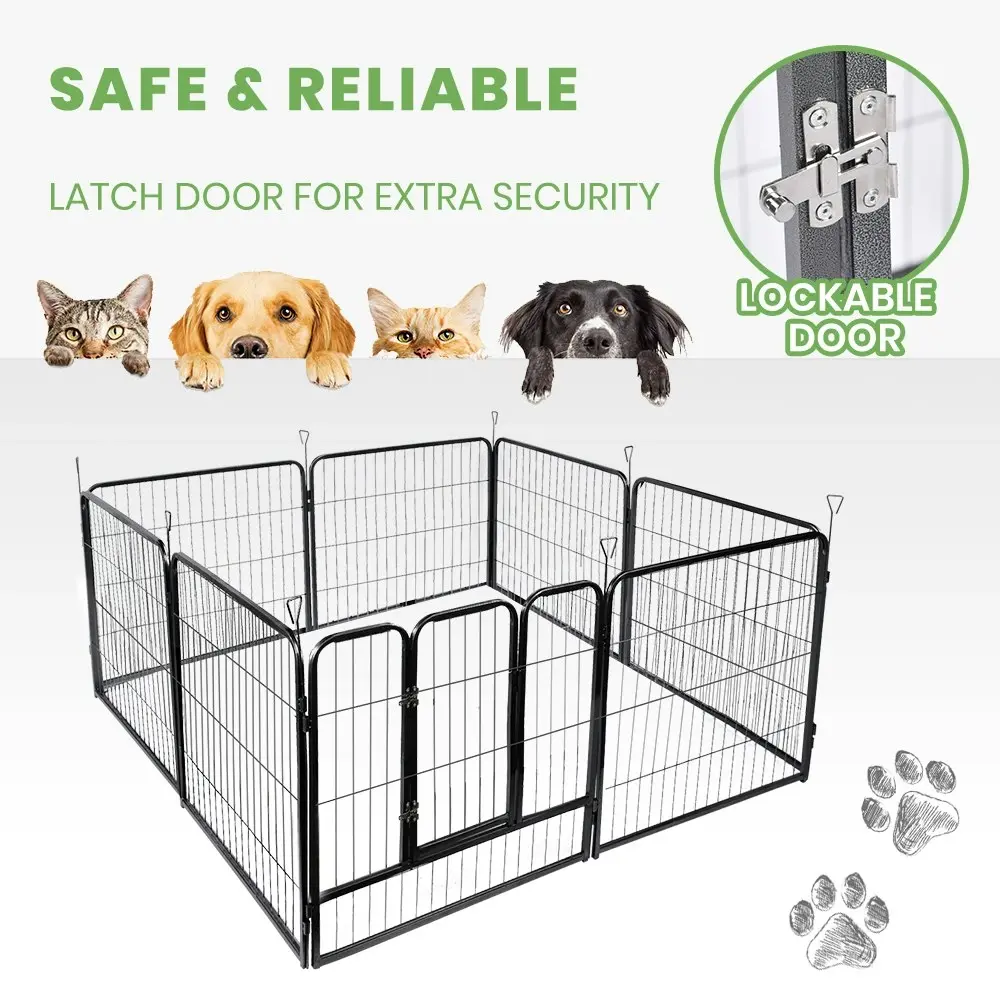 Taily 24" 8 Panel Pet Playpen Foldable Heavy Duty Dog Fence Exercise Play Pen Rabbit Puppy Enclosure