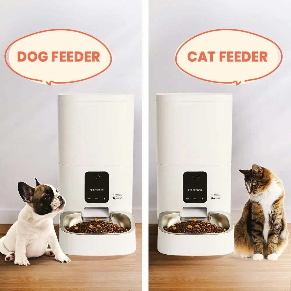 Taily 6L Auto Cat Feeder Automatic HD Camera Pet Dog Food Dispenser Smart Wifi W/ App Remote Control