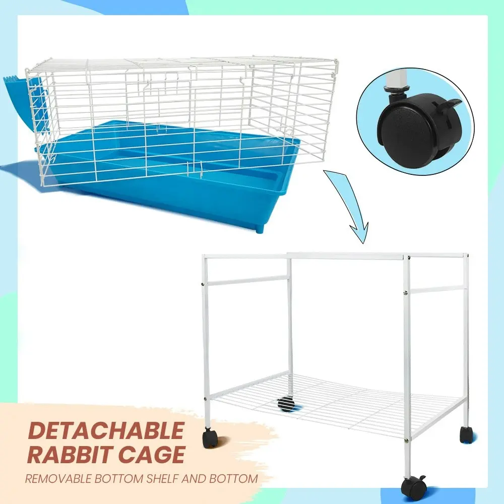 Taily Rabbit Cage Foldable Bunny Hutch Small Pet Cages Hamster Guinea Pig Enclosure Indoor Outdoor