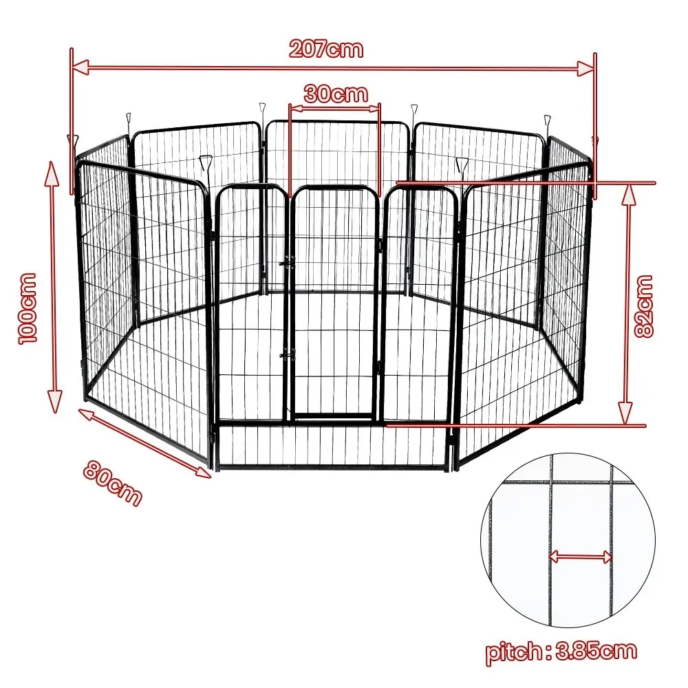 Taily 40" 8 Panel Pet Playpen Foldable Heavy Duty Dog Fence Exercise Play Pen Rabbit Puppy Enclosure