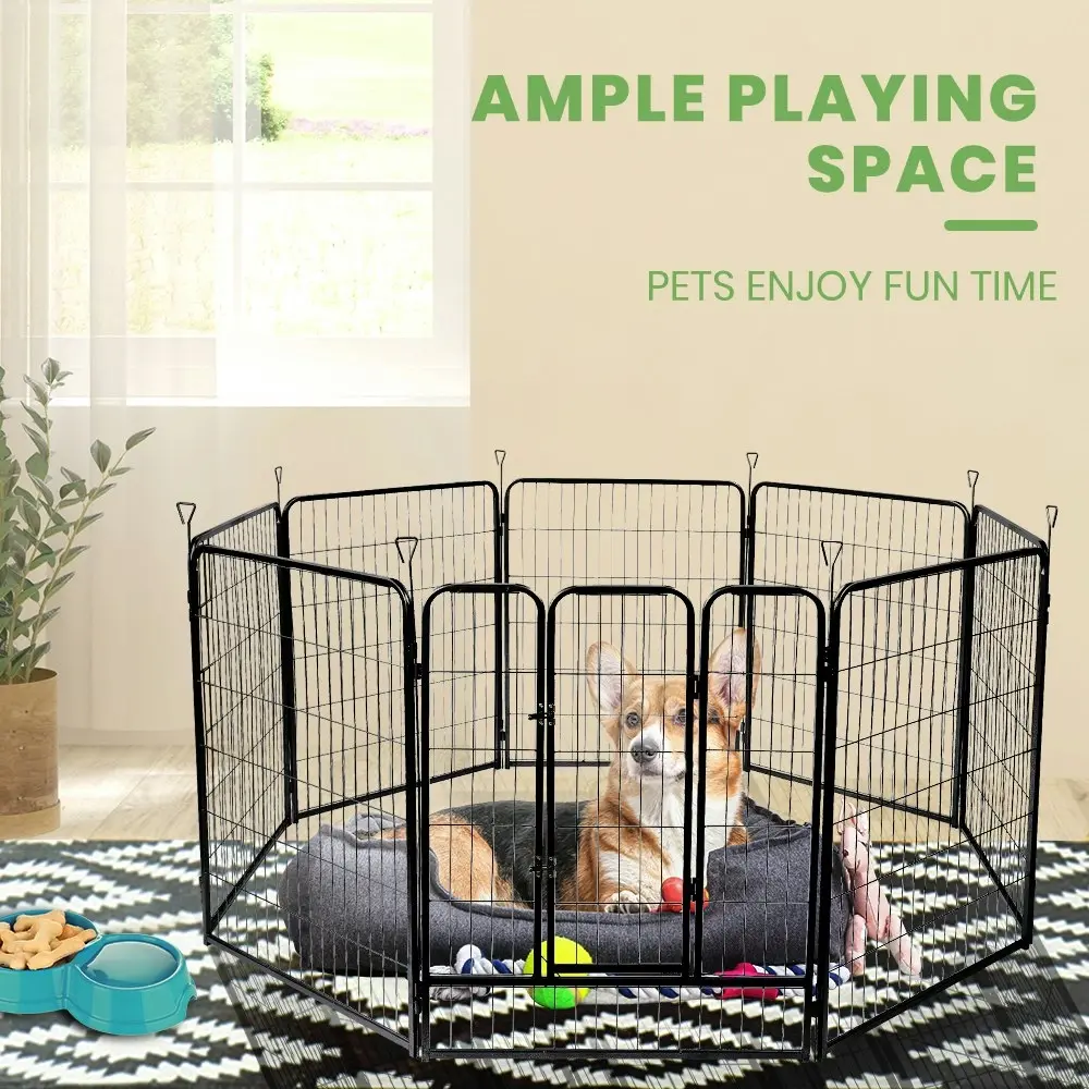 Taily 40" 8 Panel Pet Playpen Foldable Heavy Duty Dog Fence Exercise Play Pen Rabbit Puppy Enclosure