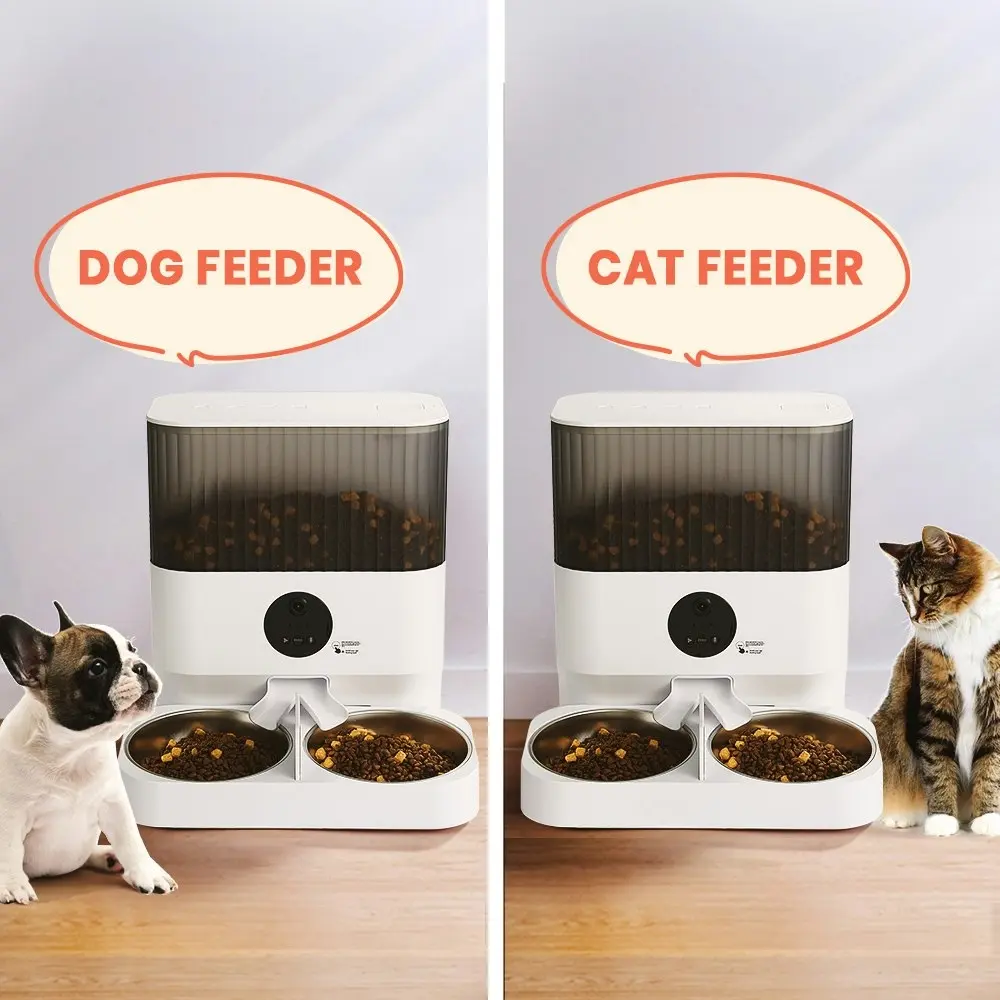 Taily 7L Auto Cat Feeder Automatic HD Camera Pet Dog Dual Bowls Timed Food Dispenser Smart Wifi App