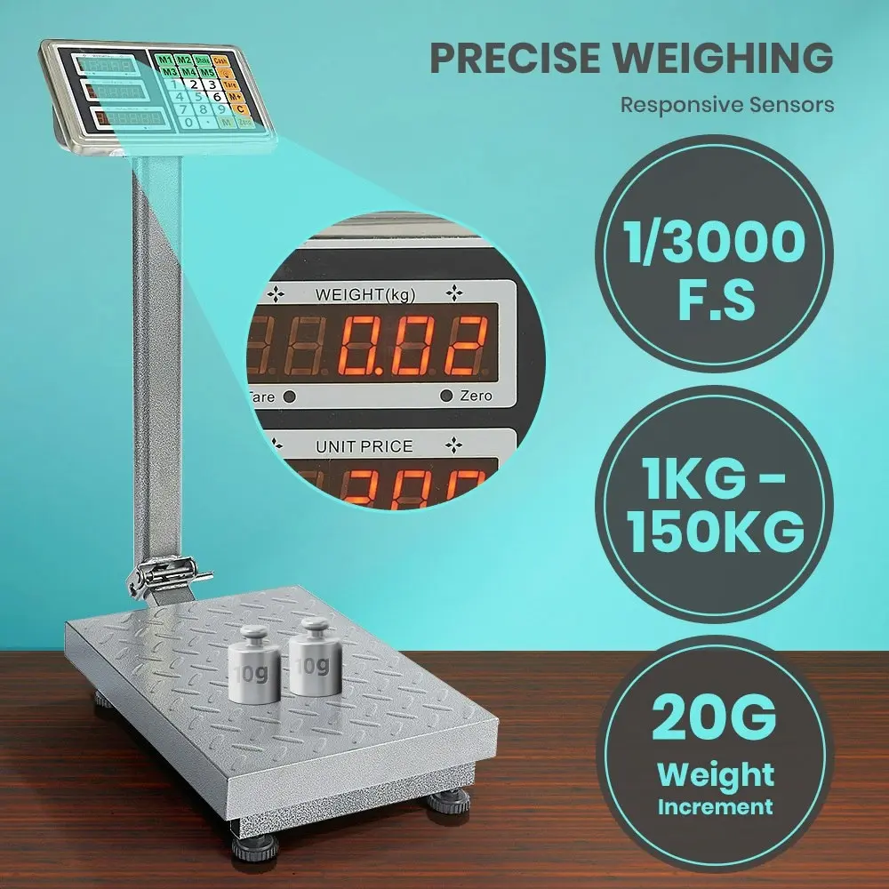 Krear 150KG Digital Platform Scale Commercial Electronic Computing Shop Postal Weight Floor Scales