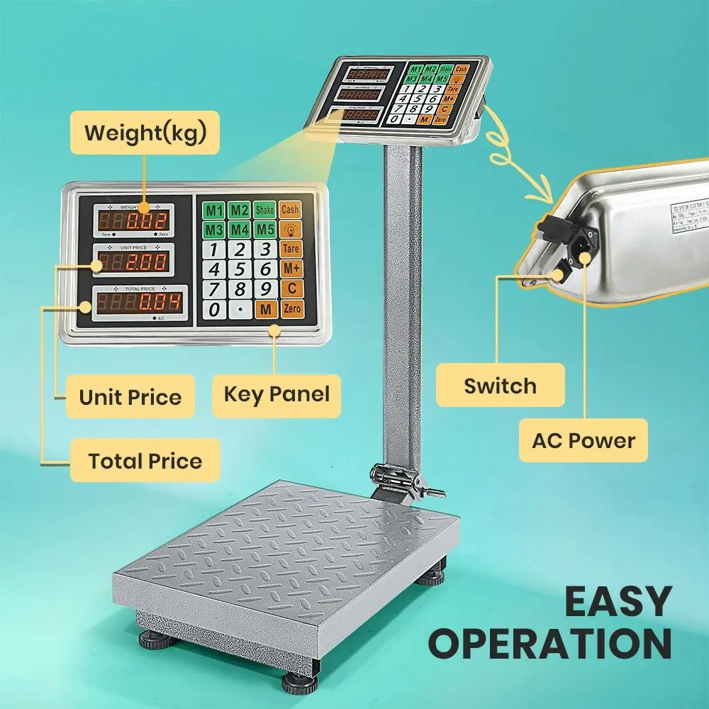 Krear 150KG Digital Platform Scale Commercial Electronic Computing Shop Postal Weight Floor Scales