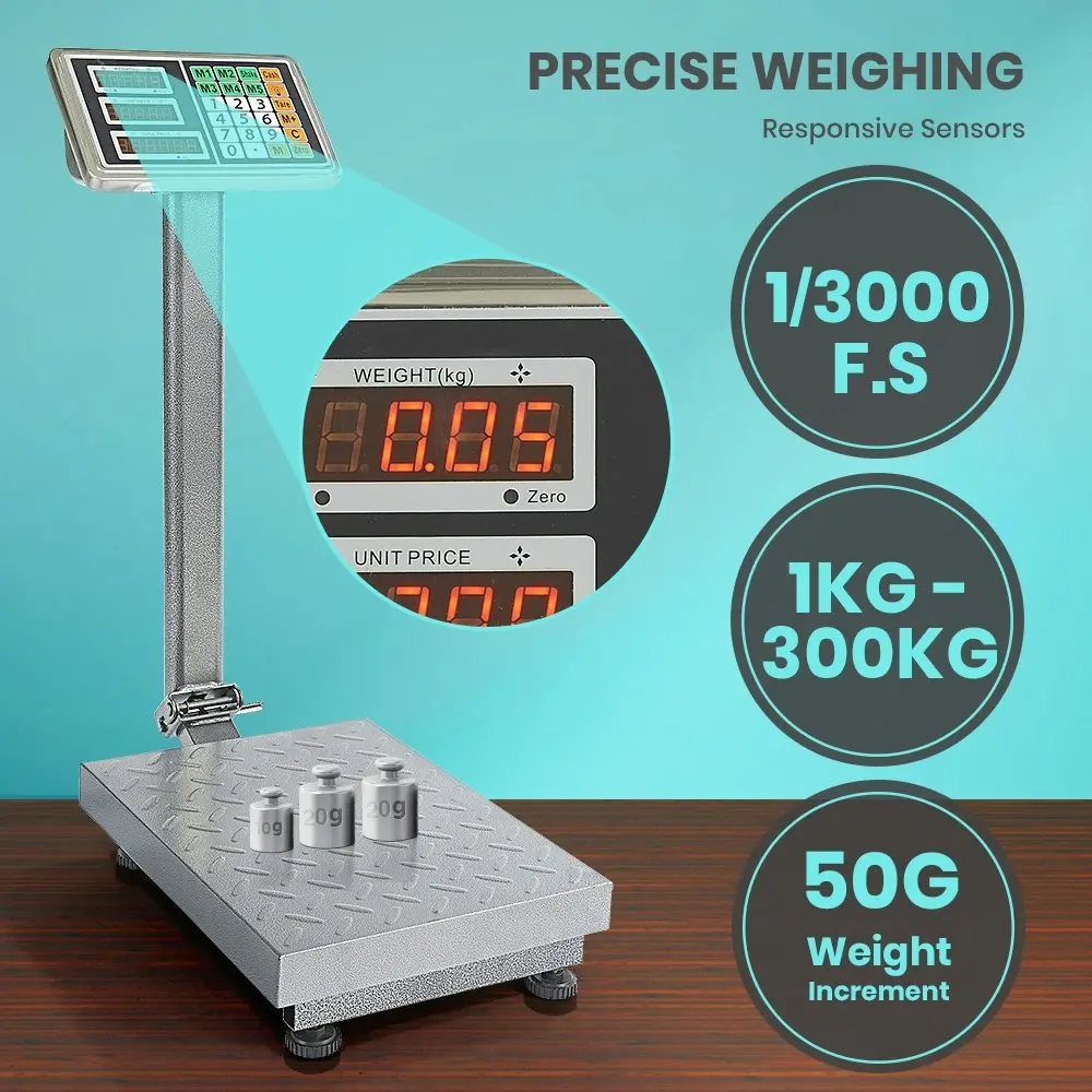 Krear 300KG Digital Platform Scale Commercial Electronic Computing Shop Postal Weight Floor Scales