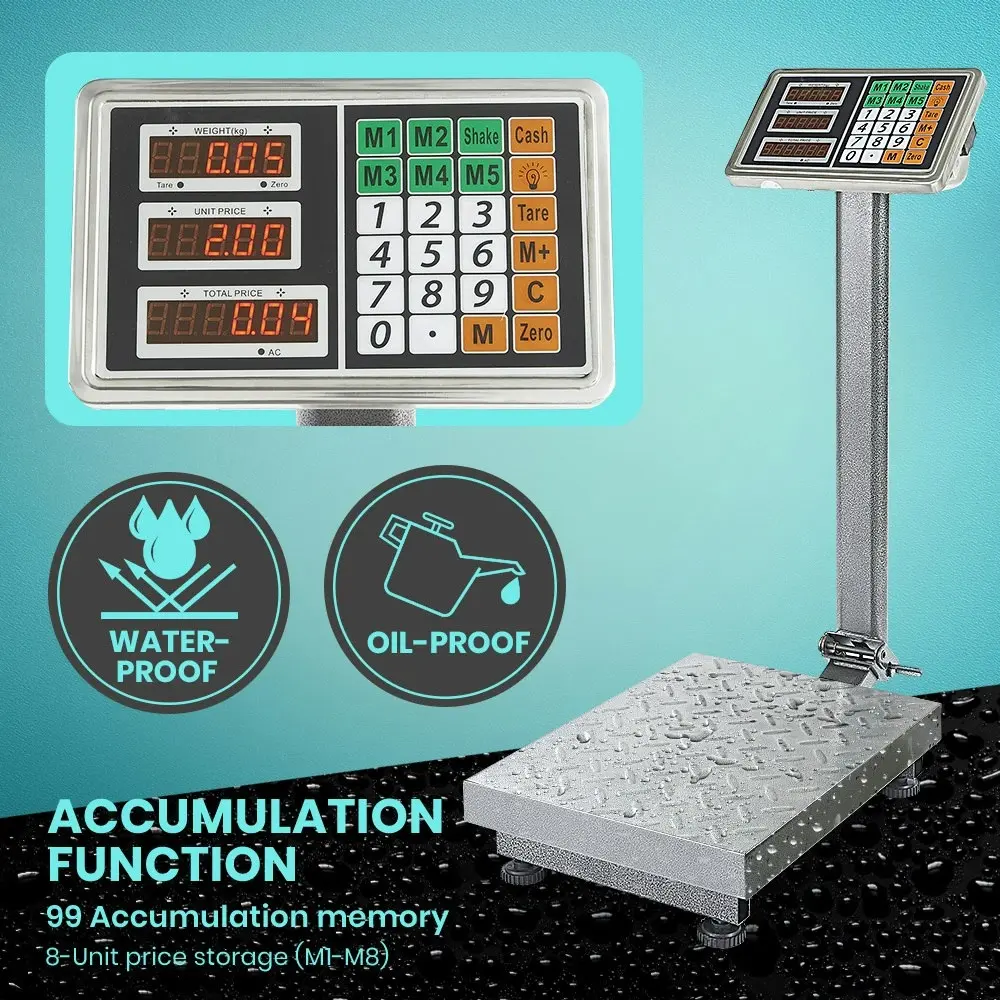 Krear 300KG Digital Platform Scale Commercial Electronic Computing Shop Postal Weight Floor Scales