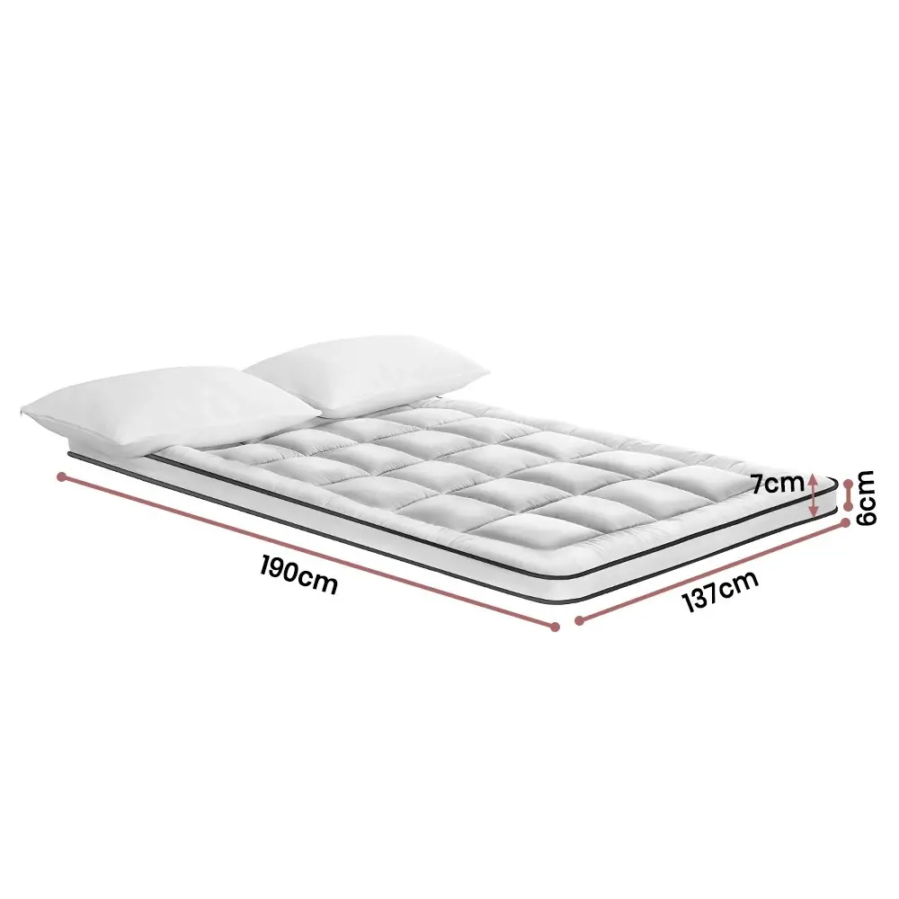 Mona Bedding Pillowtop Mattress Topper 2Layer Microfibre Protector Bed Pad Mat Cover Underlay Double