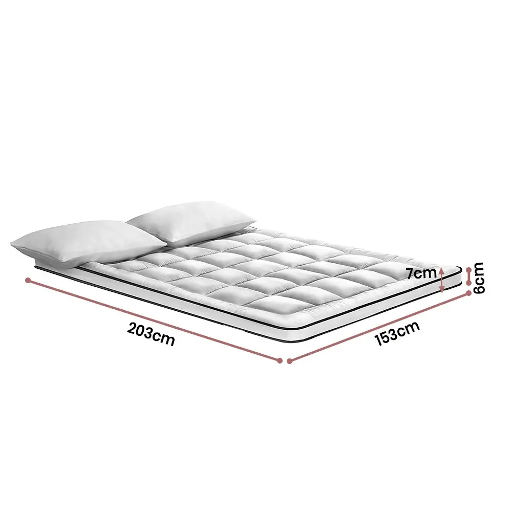 Mona Bedding Pillowtop Mattress Topper 2 Layer Microfibre Protector Bed Pad Mat Cover Underlay Queen