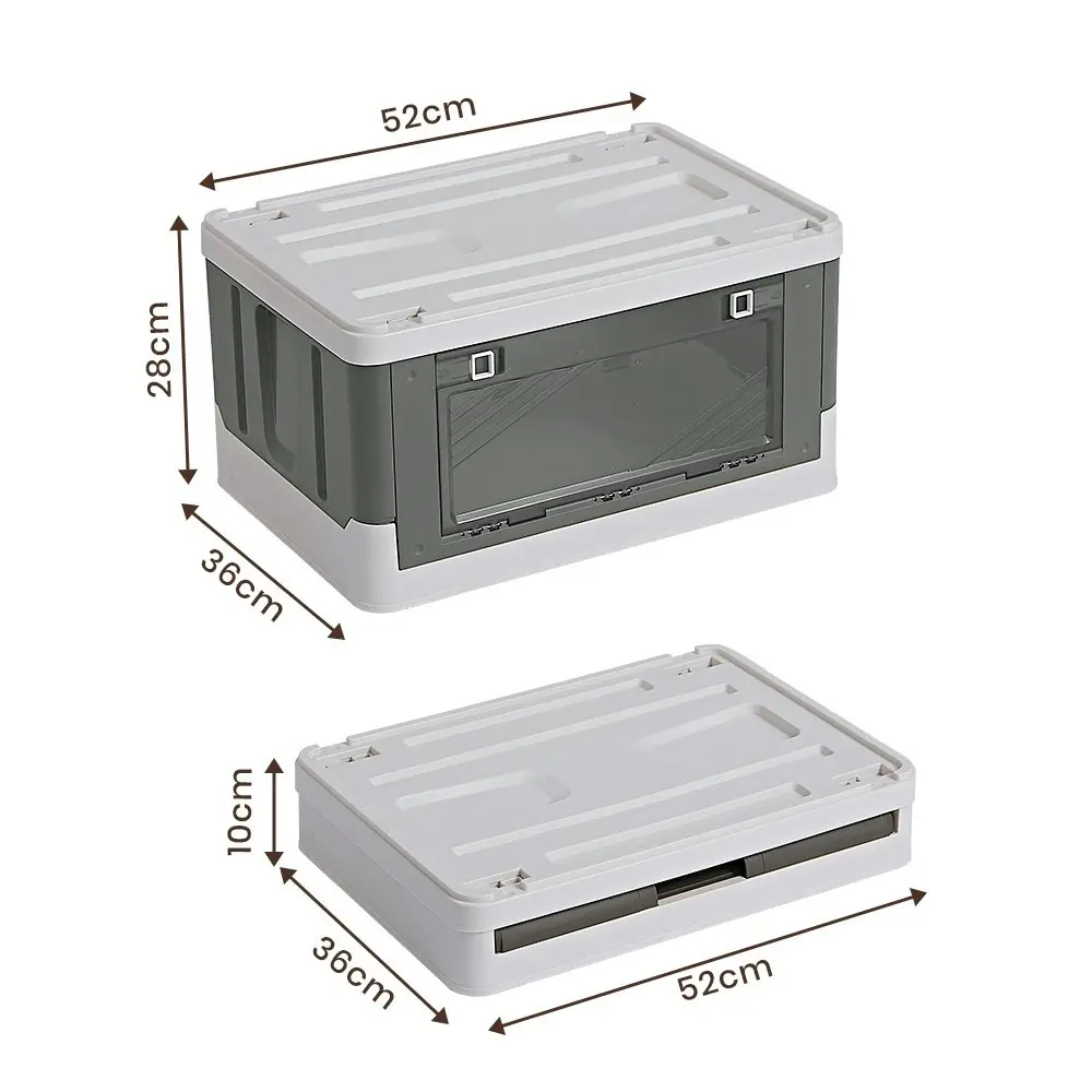 Tatras 2 Pack Camping Storage Box Outdoor Portable Stackable Car Box BBQ Food Drink Container Grey