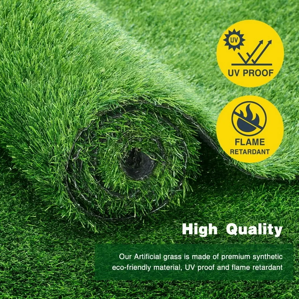 Groverdi Artificial Grass Synthetic Lawns 1mx10m Fake Grass Turf Plastic Plant 30mm 3-Coloured