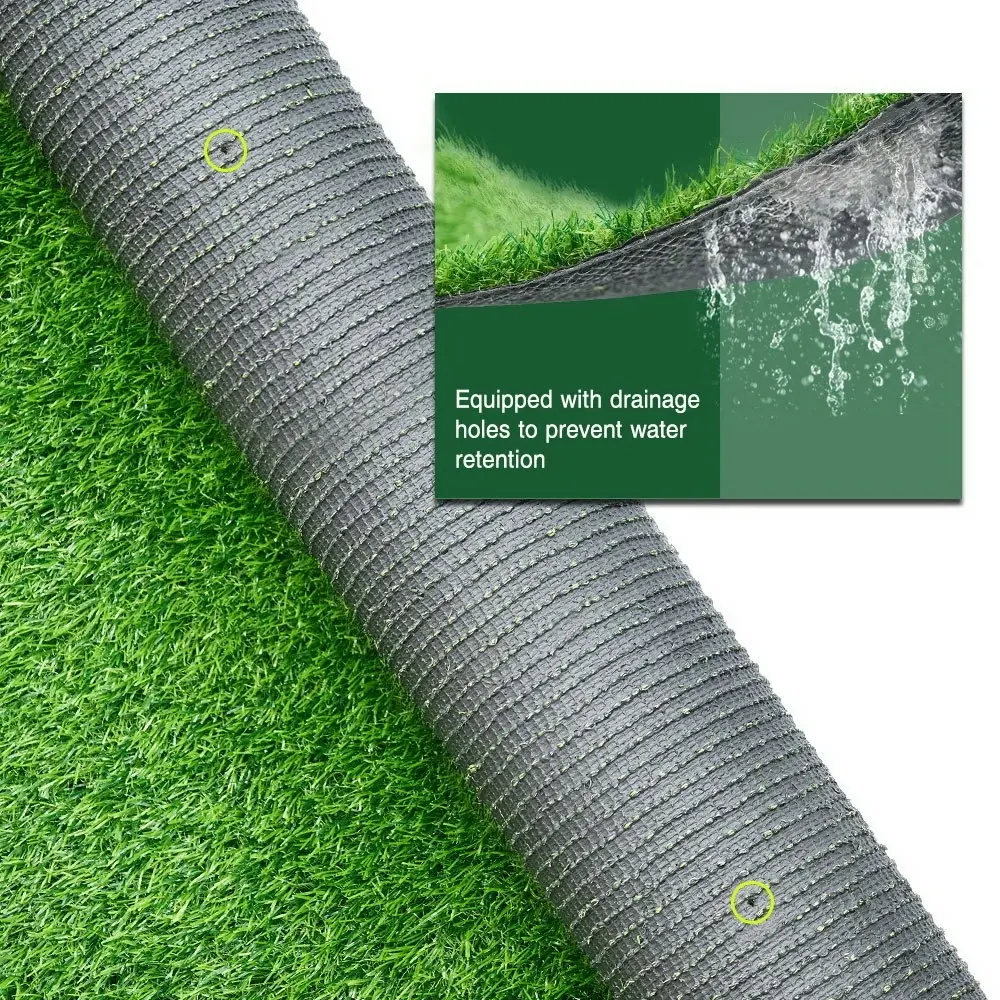 Groverdi Artificial Grass Synthetic Lawns 1mx10m Fake Grass Turf Plastic Plant 30mm 3-Coloured