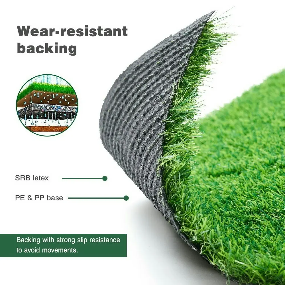 Groverdi Artificial Grass Synthetic Lawns 1mx10m Fake Grass Turf Plastic Plant 30mm 3-Coloured