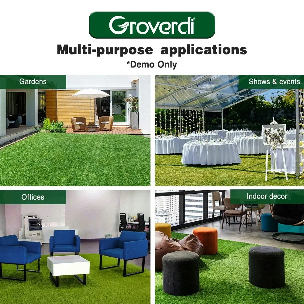 Groverdi Artificial Grass Synthetic Lawns 2mx5m Fake Grass Turf Plastic Plant 45mm 4-Coloured