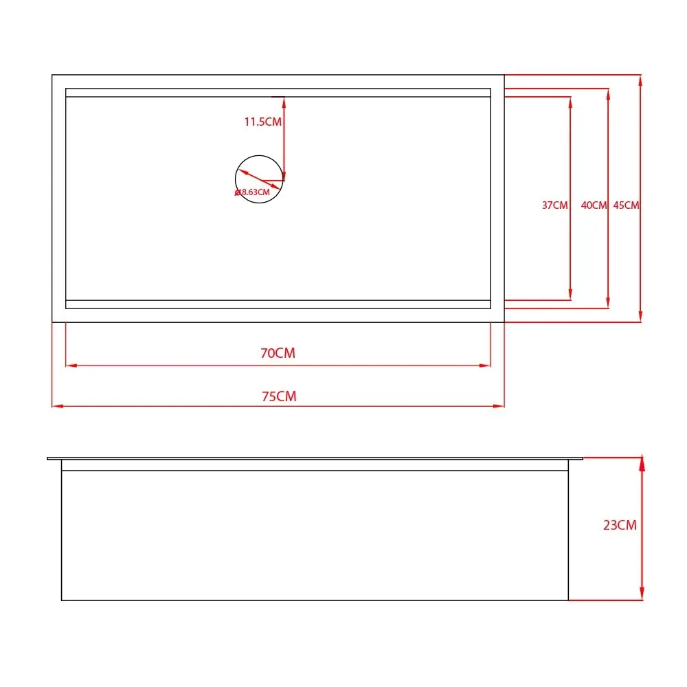 Simplus Stainless Steel Kitchen Workstation Sink 75x45CM Laundry Undermount Single Bowl Set Silver