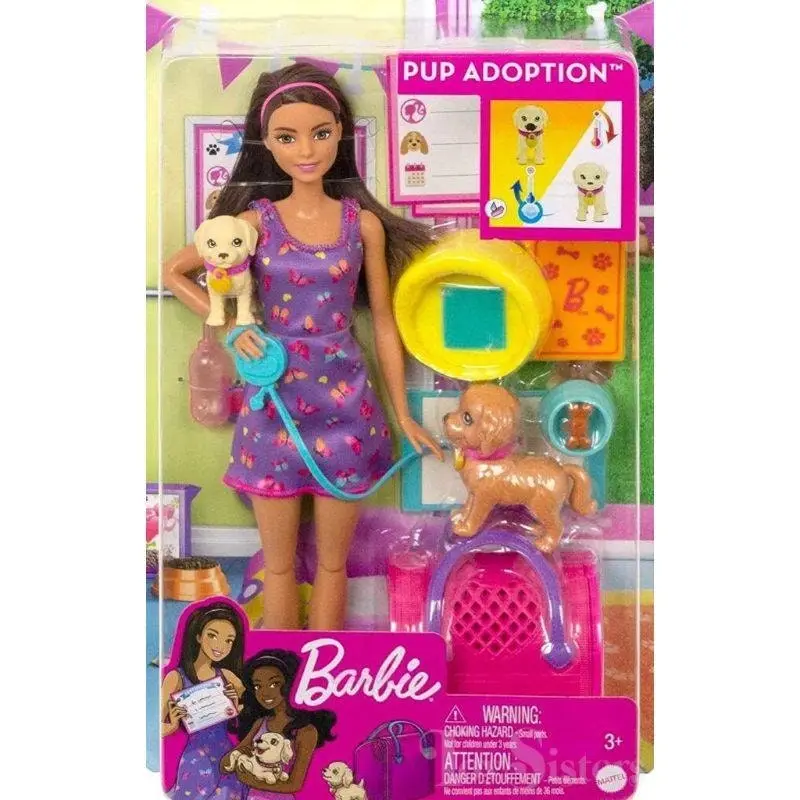 Barbie Pup Adoption Doll & Puppies Playset