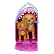 Barbie Doll and Accessories Pup Adoption Playset With Doll, 2 Puppies and Colour-Change