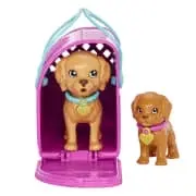 Barbie Doll and Accessories Pup Adoption Playset With Doll, 2 Puppies and Colour-Change