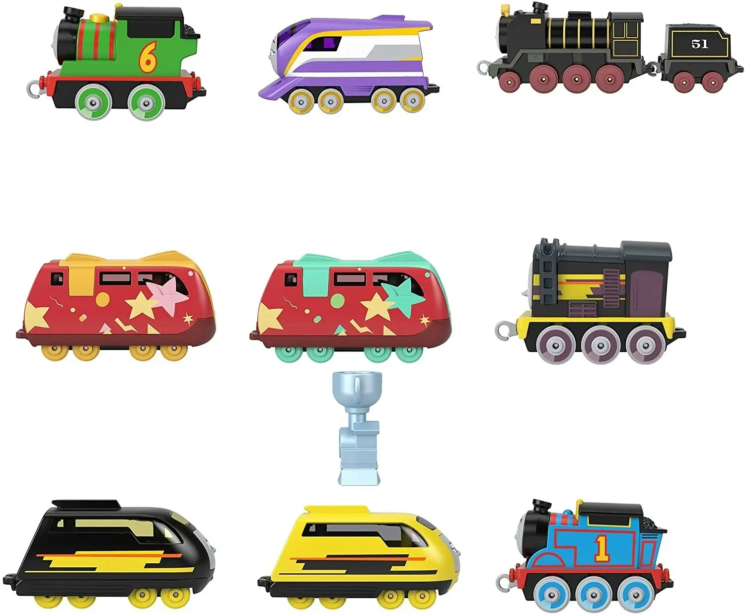 Fisher-Price Thomas & Friends Sodor Cup Racers 9-Pack die-cast Push-Along Toy Train Engines