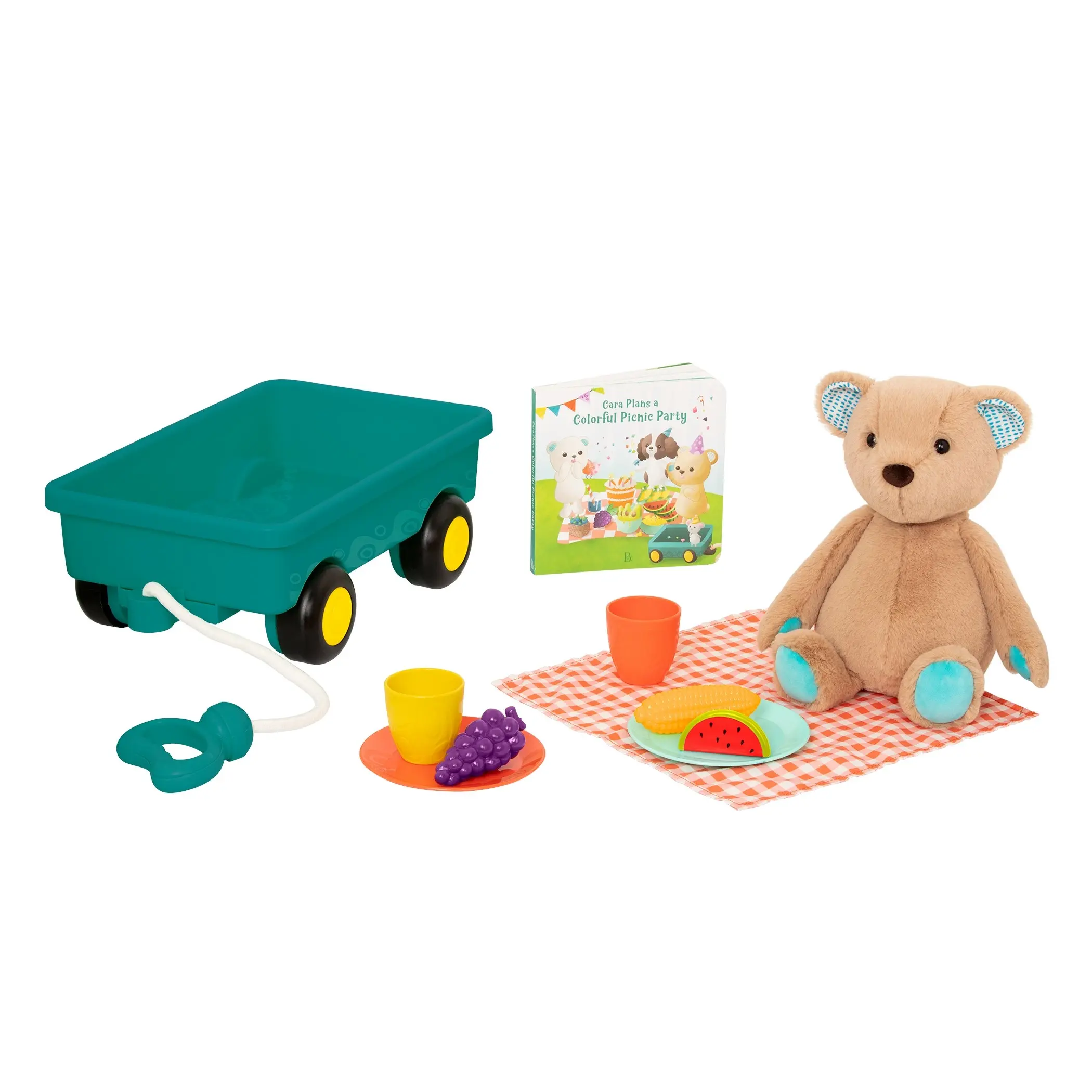 B. Classic Plush Bear, Board Book & Deluxe Picnic Set