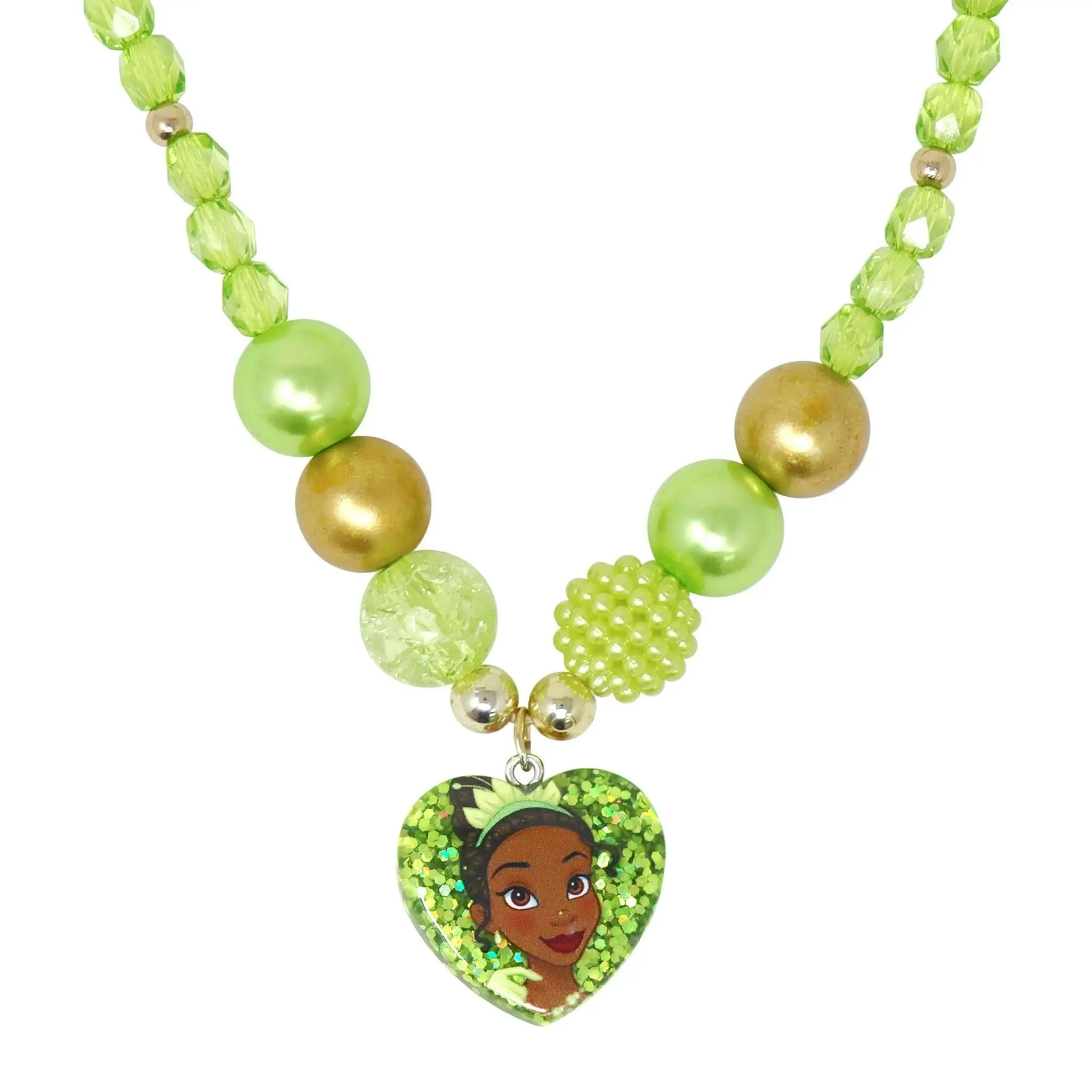 Disney Princess Tiana Pendant Stretch Beaded Necklace & Bracelet