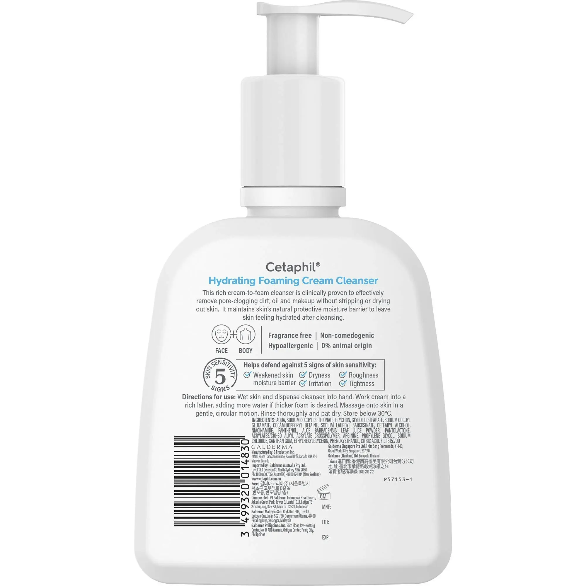 Cetaphil Hydrating Foaming Cream Cleanser 236ml