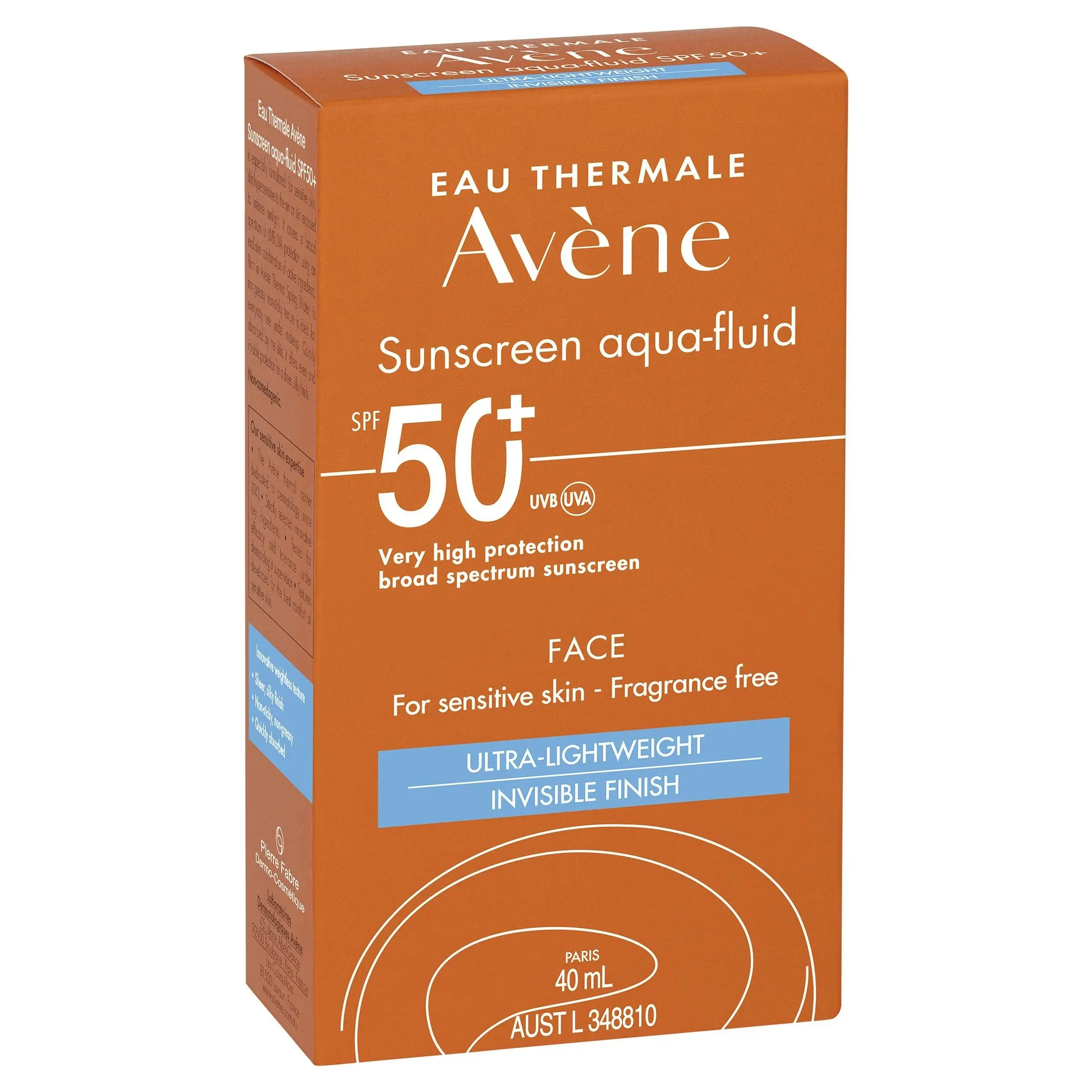 Avene Sunscreen Aqua Fluid SPF50+ 40ml