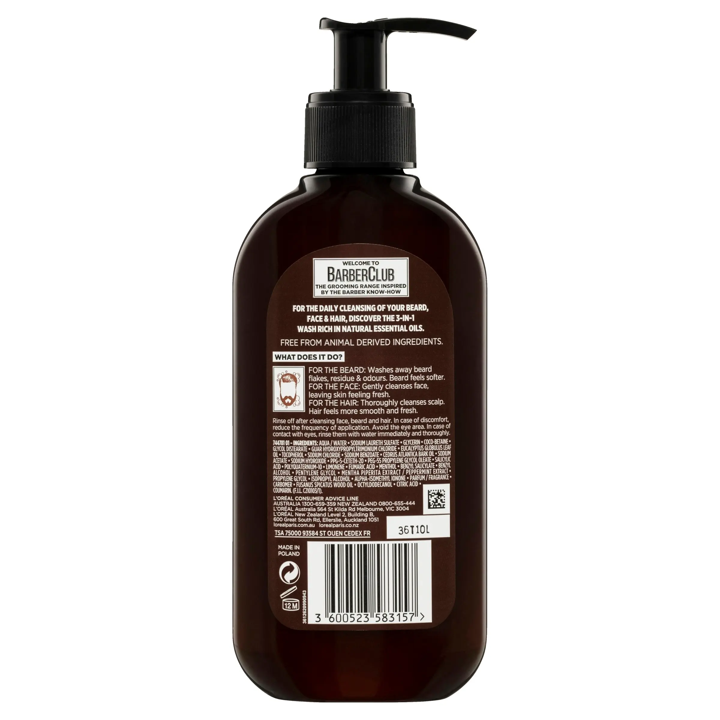 L'Oreal Men Expert Barber Club Face & Hair Wash 200mL