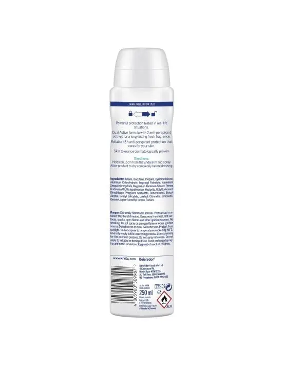 Nivea Womens Everyday Active Fresh Anti-Perspirant Aerosol Deodorant 250mL