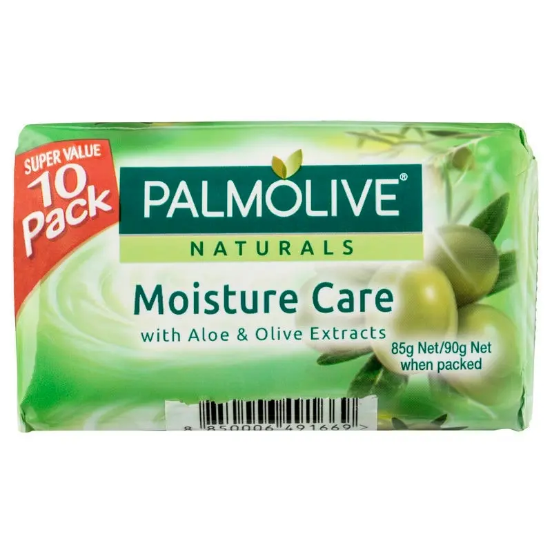 Palmolive Naturals Bar Soap, 10 Pack x 90g, Moisture Care with Natural Olive & Aloe Vera