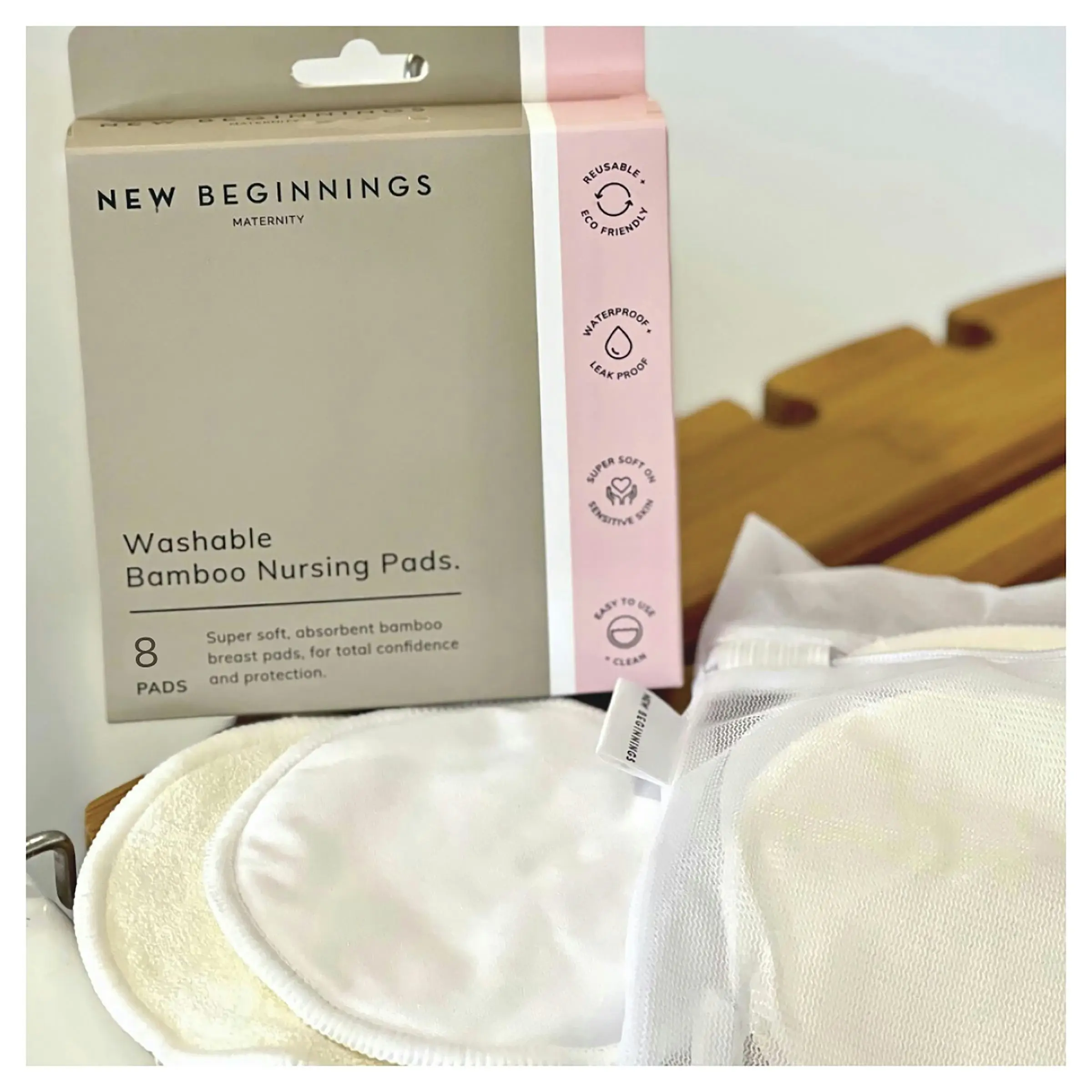 New Beginnings Washable Bamboo Nursing Pads 8 Pack