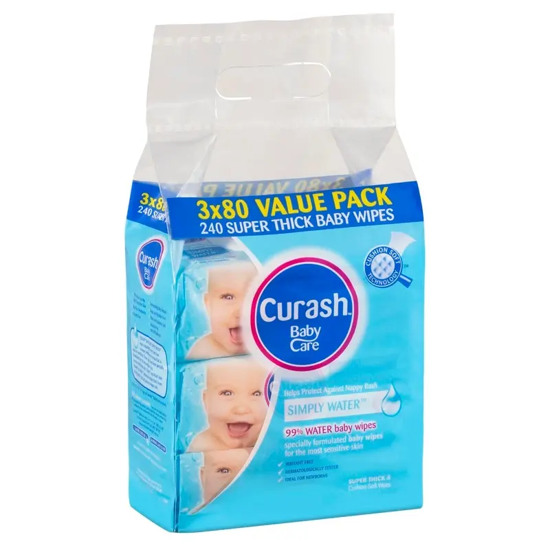 Curash Water Wipes 3X80 Pack