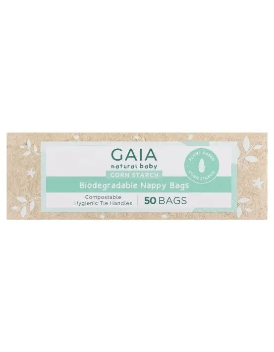 Gaia Natural Baby Biodegradable Nappy Bags 50 Pack