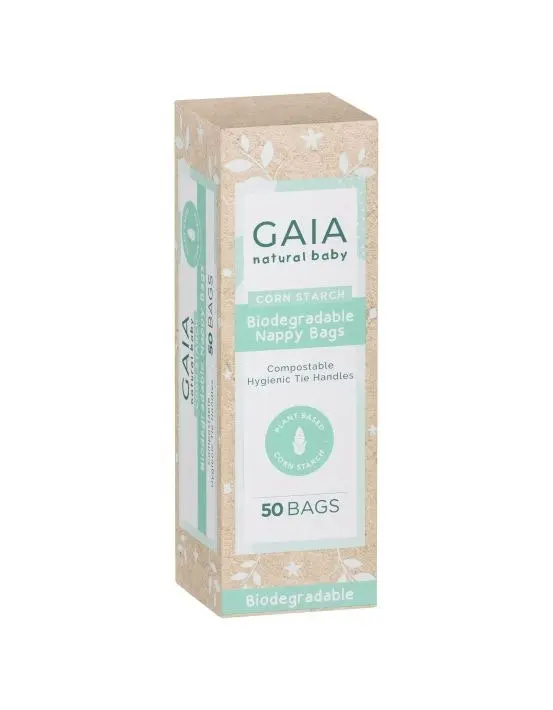 Gaia Natural Baby Biodegradable Nappy Bags 50 Pack