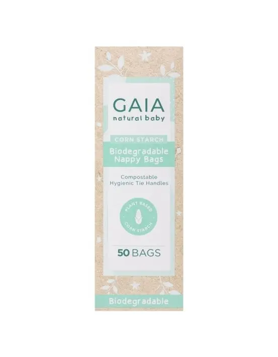 Gaia Natural Baby Biodegradable Nappy Bags 50 Pack