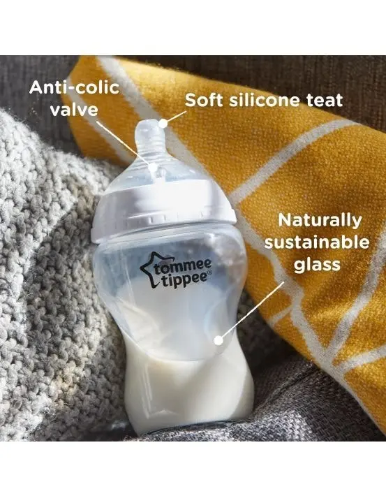 Tommee Tippee Closer to Nature Glass Bottle Slow Teat 150ml