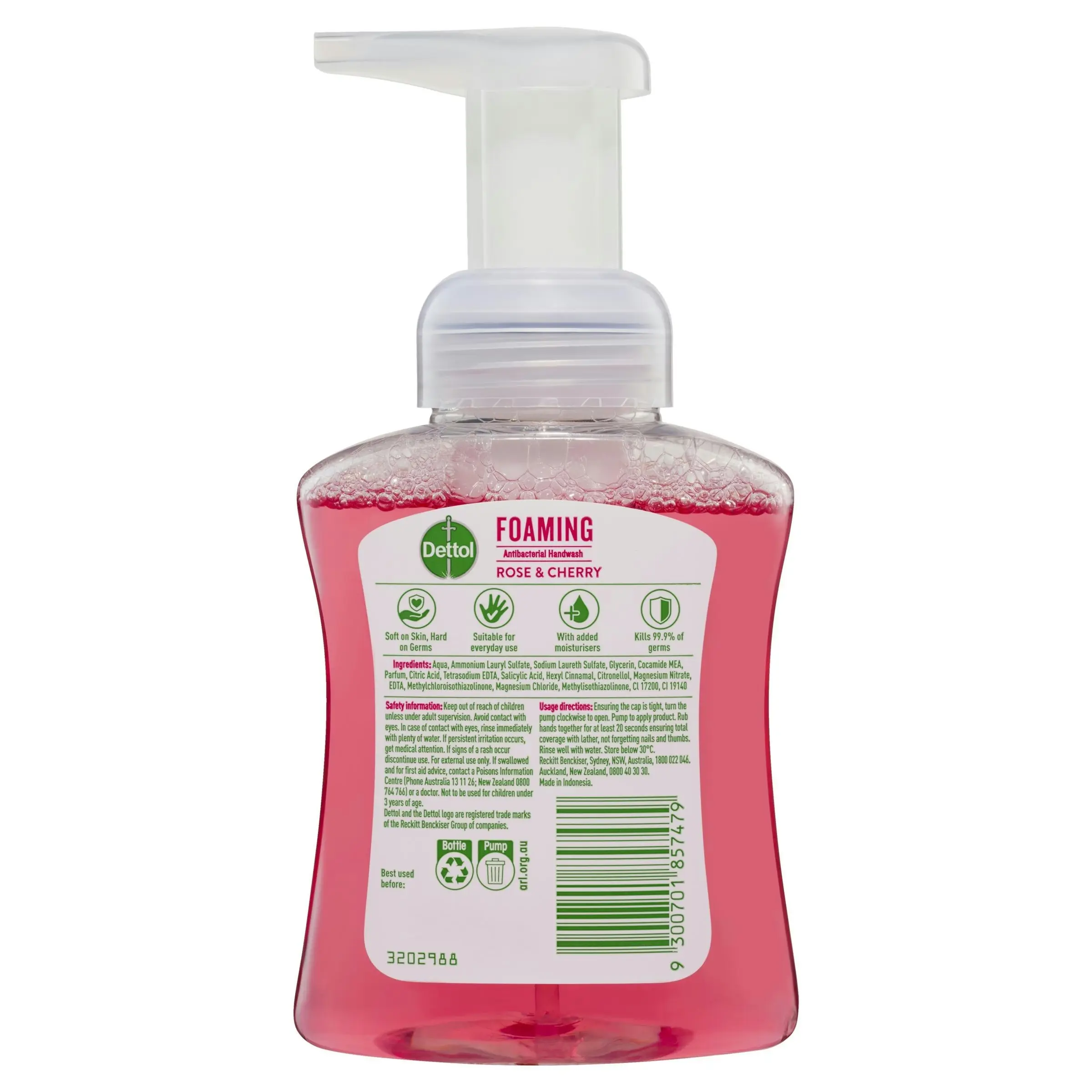 Dettol Foaming Antibacterial Hand Wash Rose and Cherry 250ml