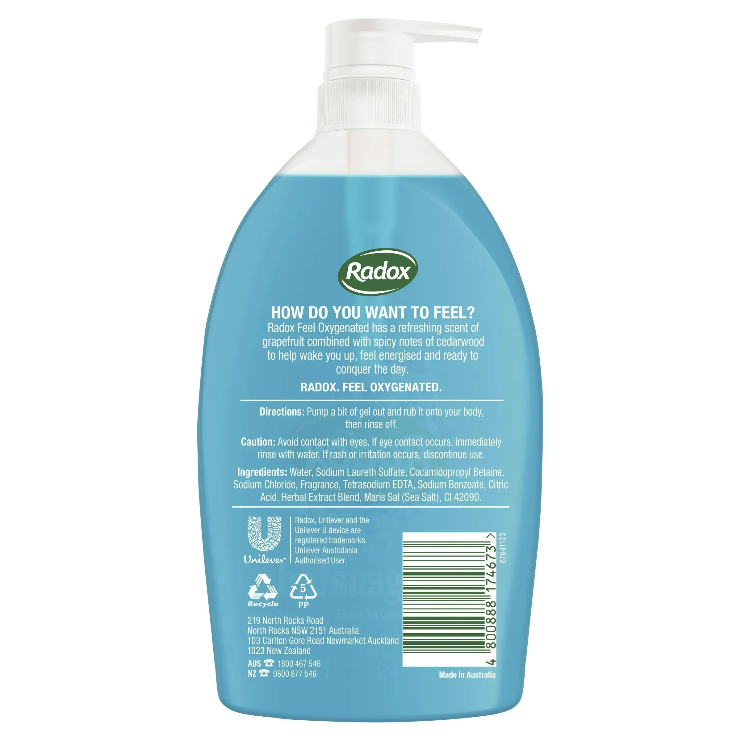 Radox Shower Gel Feel Oxygenated 1L