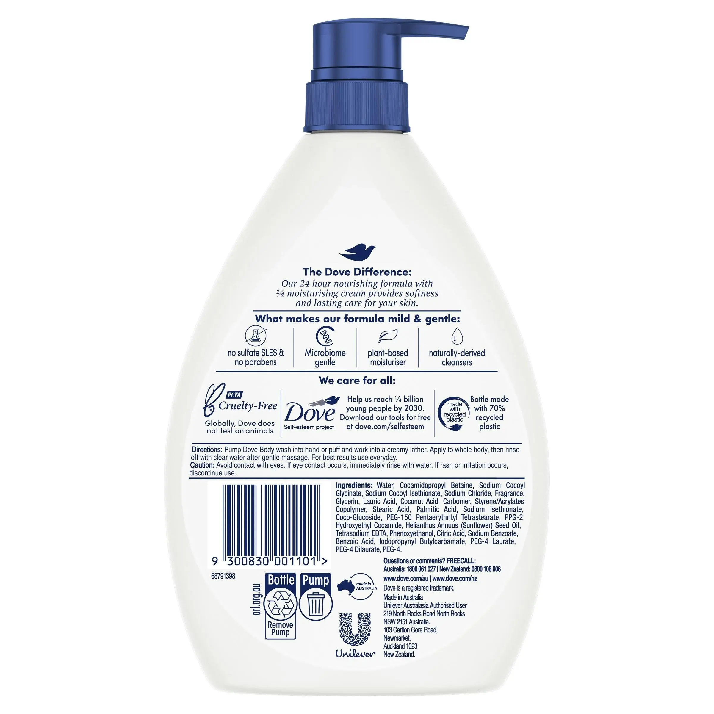 Dove Body Wash Triple Moisturising 1L